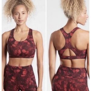 Athleta Ultimate Printed Frozen Floral Warm Sports Bra